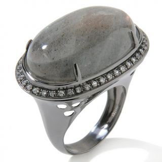 Yours by Loren Labradorite and White Topaz Sterling Silver Ring