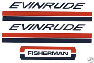 Evinrude Outboard Hood Decals 4 6 HP 1960s Fisherman