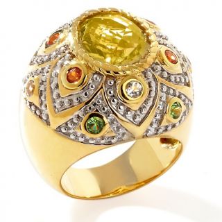 173 090 sima k 4 48ct lime quartz and multigemstone vermeil ring