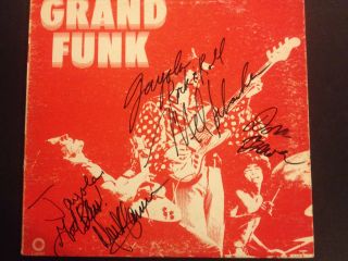 Grand Funk Railroad Grand Funk Signed LP Record Competely Autograph X3