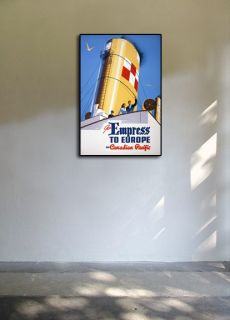 Empress to Europe Via Canadian Pacific Vintage Style Travel Poster
