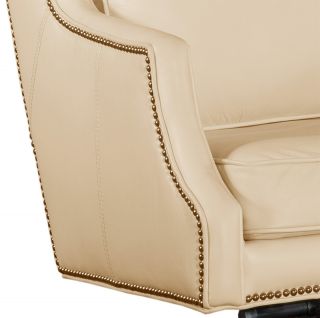 Cream Leather Executive Office Swivel Chair