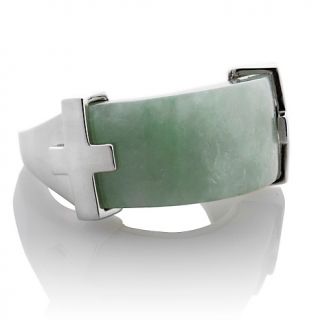 197 371 sterling silver arched rectangular green jade ring rating 1 $