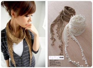 Womens Girls Japanese Korean Fashion Style Knit Crocheted Light Long