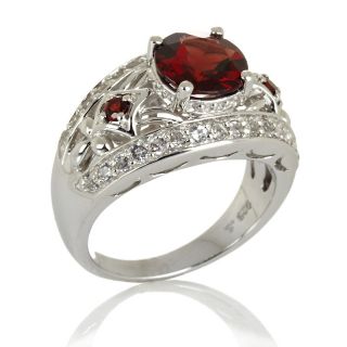 Victoria Wieck 2.23ct Garnet and White Topaz Sterling Silver Ring at