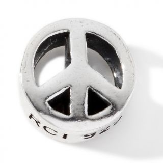 191 237 charming silver inspirations sterling silver peace sign bead
