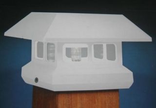 10 Pack Solar Powered White Fence Post Deck Cap Mount LED Light