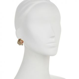 209 198 amedeo nyc cameo and multigemstone leaf goldtone earrings