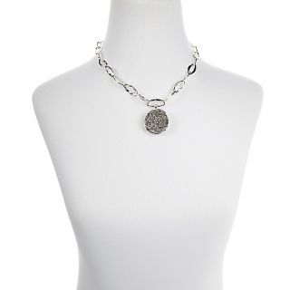 ChristineDarren Chunky Chain and Platinum Colored Drusy Drop Necklace