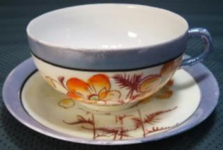 1930s Japan China Lustreware Poppy Blossom Cup Saucer