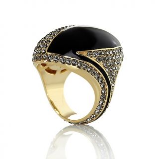 Jewelry Rings Fashion AKKAD Deco Queen Crystal and Enamel Dome