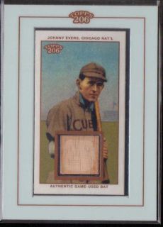   TOPPS 206 JOHNNY EVERS GAME USED BAT MINI RELIC TINKERS EVERS CHANCE
