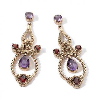 205 353 nicky butler 6 70ct amethyst and garnet bronze drop earrings