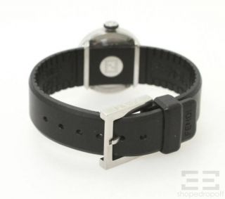 Fendi Black Monogram Face & Rubber Strap Bussola Watch 8010 L