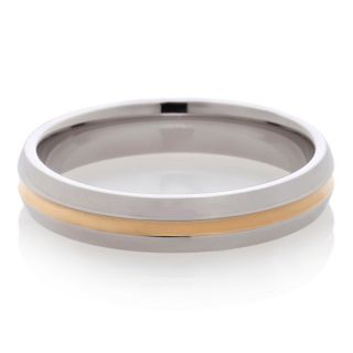 214 349 stainless steel 4mm 2 tone grooved center wedding band ring