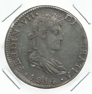 Spain Philippines 1814 Ferdin VII 8 Reales Guadalajara Mint