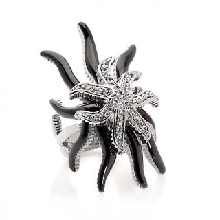 217 834 telio by doris panos starfish crystal accented 2 tone ring