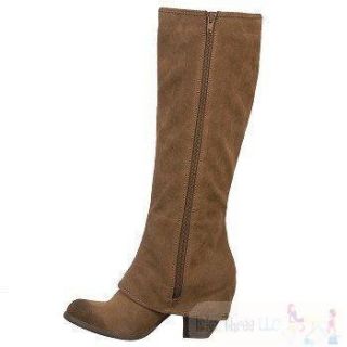 New Fergalicious Fergie L Ryder Taupe Faux Suede Boots Tall Knee High