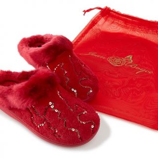 Shoes Slippers Joan Boyce Faux Fur Slipper with Sequins