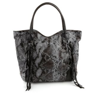 210 610 chi by falchi etched leather python print lace up tote rating
