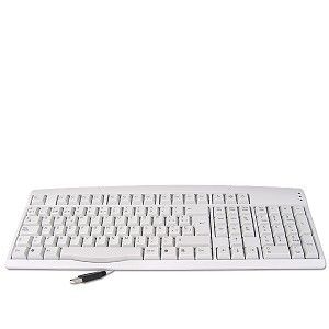 Spanish EZ 9900 USB 107 Key Slim Keyboard Espanol White Power Sleep