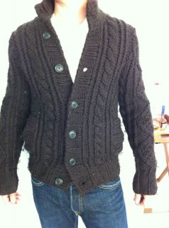 Ezra Fitch Abercrombie and Fitch Premium Brand Mens Hand Knit Cardigan