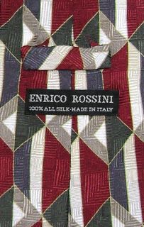 Enrico Rossini Silk Necktie Made in Italy Design Mens Neck Tie 3329 4