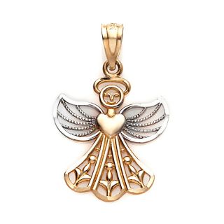 229 792 michael anthony jewelry 2 tone 14k angel with heart pendant