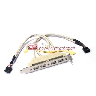 PCI 4 Ports USB 2 0 Female Screw to Motherboard 9pin Header Cable with