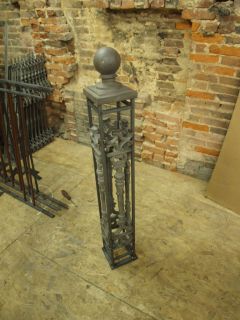 Iron Newel Post Fence Section Ornate Victorian Cast Garden