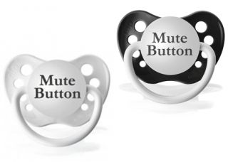 set of 2 expression pacifiersmute you choose color expression