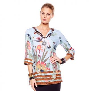 229 514 very vollbracht printed printed crepe tunic with beaded