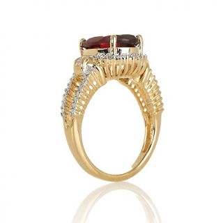 Technibond® 3.61ct Garnet and Diamond Accented Frame Ring