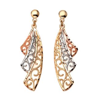 229 708 michael anthony jewelry 10k tri color filigree swirl earrings