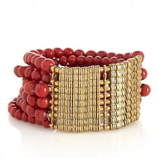 215 834 bajalia bajalia sati brass and bead layered stretch bracelet