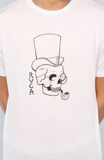 RVCA The Smoking Skull Tee in White Concrete