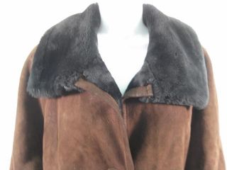 Jacques Ferber Brown Suede Warm Shearling Jacket Coat 8