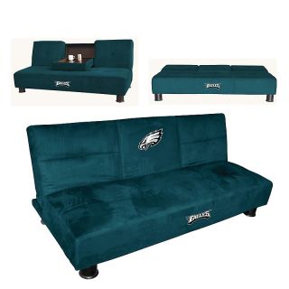 NFL Embroidered Logo Convertible Sofa with Snack Tray   Eagles