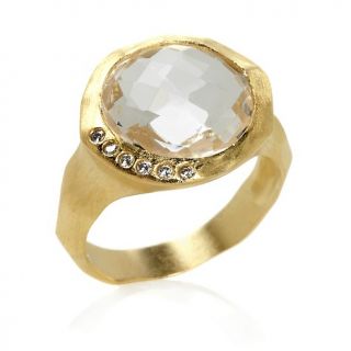 221 692 technibond 4 09ct clear quartz and cz accented ring rating 7 $