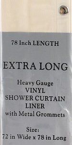 Extra Long Size Vinyl Shower Curtain Liner 72 Wide x 78 Long Clear