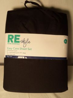 New Room Essentials Black Extra Long Twin Sheet Set