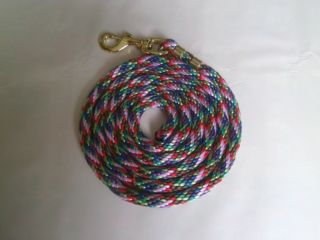 Nylon Horse Lead Rope 93 in Multi Color Trigger Style Snap