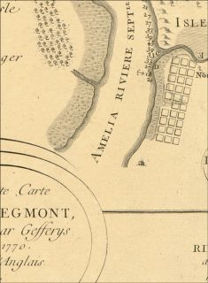 1770 Amelia Island Fernandina Beach East Florida Map