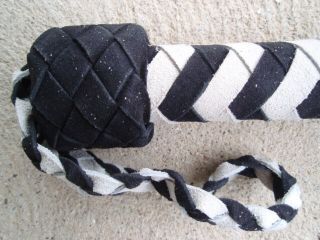 NEW Blk/White Leather Flogger Suede   Goth Gothic
