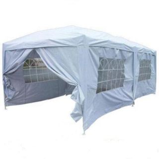 Peaktop 20x10 EZ Pop Up Party Tent Canopy Gazebo 6 Walls Silver Free