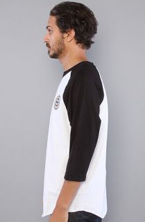 HUF The Shifty H Softball Tee in White Black