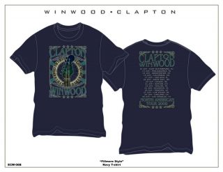 Eric Clapton Steve Winwood 2009 Blue T Shirt Large