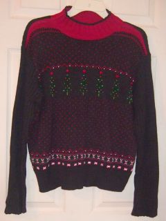Beaded Ugly Christmas Tree Sweater Sz PXL Petite XL Liz Claiborne