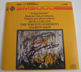 CHACCONNE Music For Viola & Orch CD CBC Andrew Davis Toronto Sym Rivka