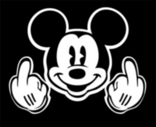  2 Car Decal Sticker Mickey Mouse with Fingers